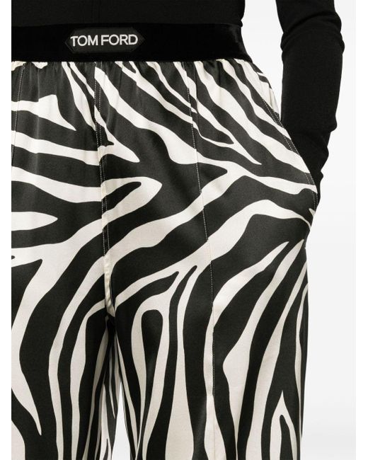 Pantalones con motivo de cebra Tom Ford de color Black