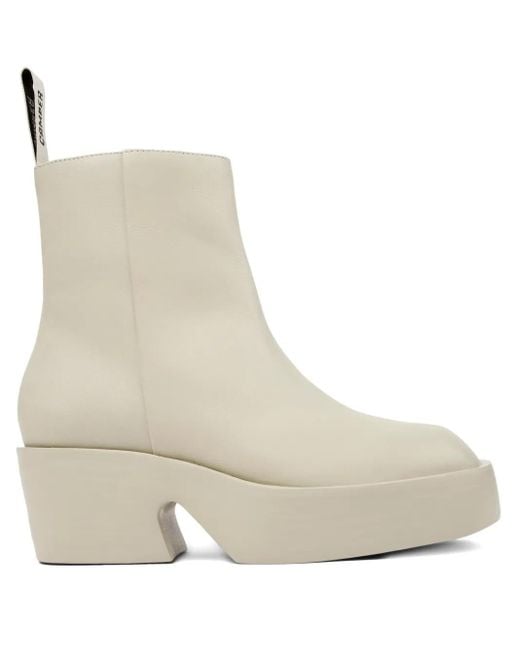 Camper Natural Billie Leather Platform Boots