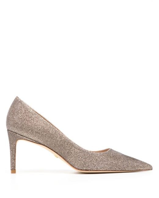 Stuart Weitzman Metallic Stuart Pumps mit Glitter 50mm