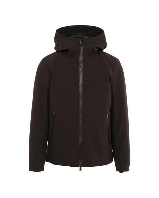 Giacca Con Cappuccio E Zip di Woolrich in Black da Uomo