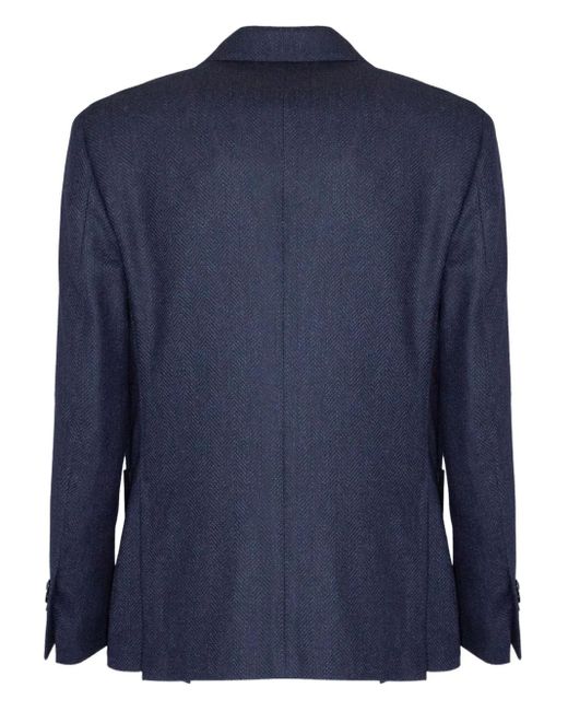 Lardini Blue Herringbone Two-Button Blazer for men