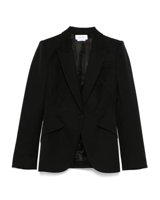McQueen Black Wool Single-Breasted Blazer