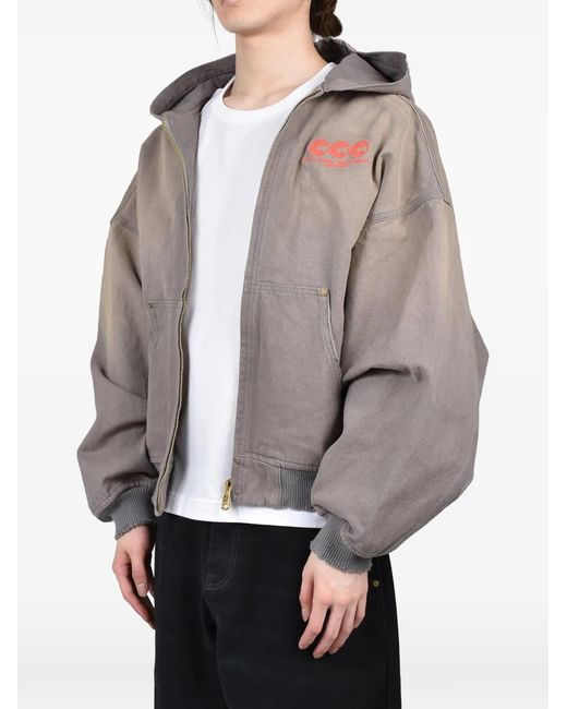 Willy Chavarria Brown Juggernaut Logo-Embroidered Jacket for men