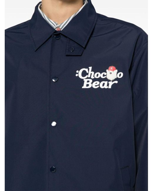 Chocoolate Blue Chocoo Bear-print Shirt Jacket for men