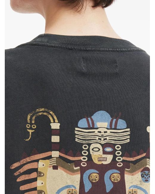 メンズ AFTERMATHS グラフィック ロングtシャツ Black