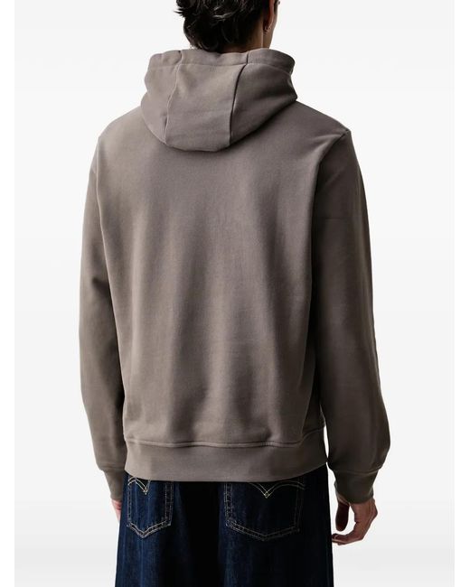 ARMANI EXCHANGE Gray Logo-Patch Drawstring Hoodie for men