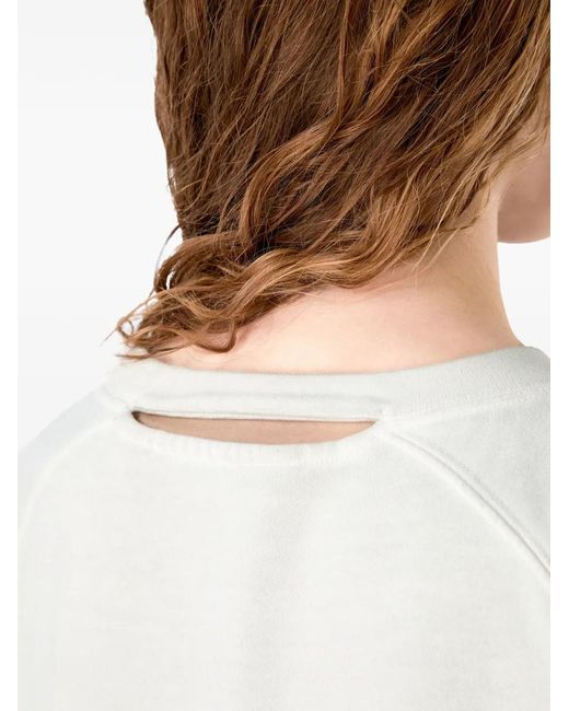CAMPERLAB White Crew-Neck Cutout Sweatshirt