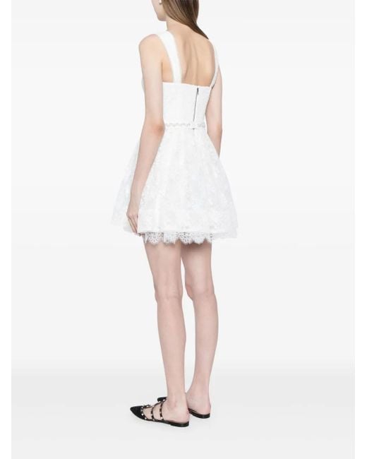 Vestido corto Hope con encaje floral Alice + Olivia de color White