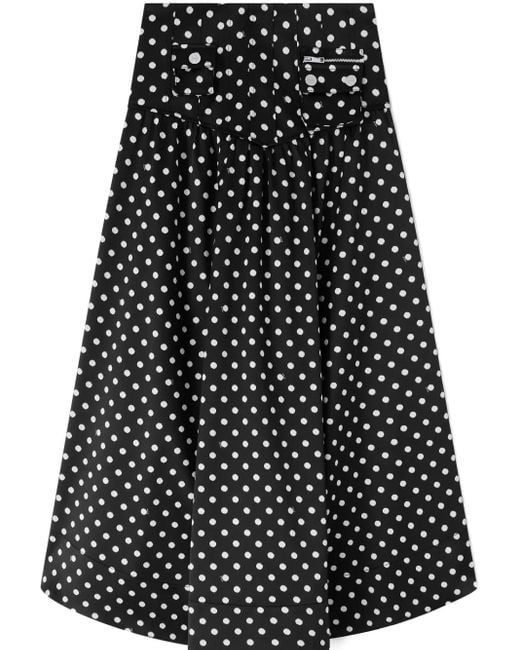 Ganni Black Printed Double Satin Skirt