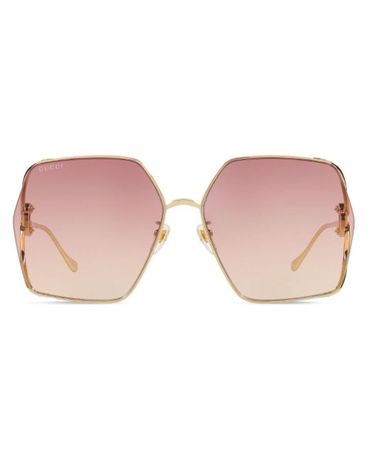 Gucci Pink Oversize Square-frame Sunglasses
