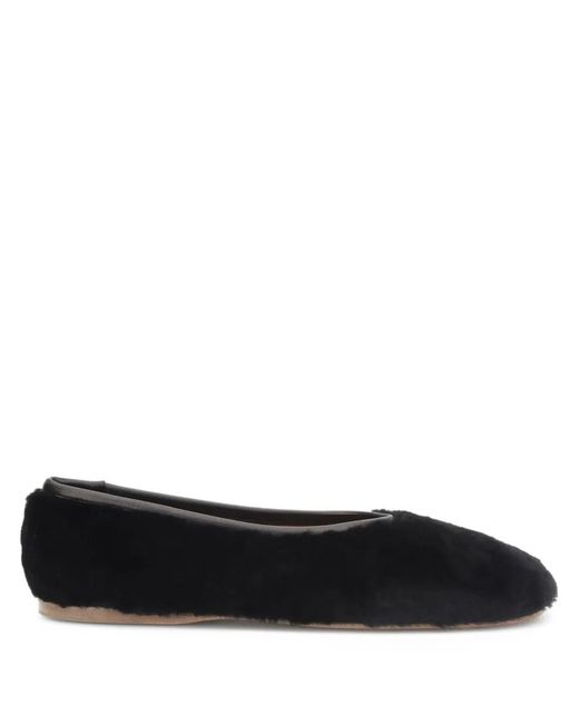 Forte_forte Black Sheepskin Ballerina Flats