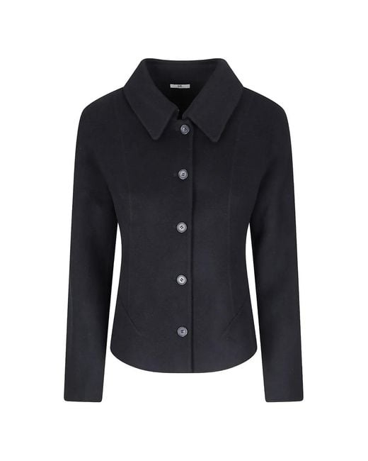 MM STUDIO Blue Button-Up Collared Jacket