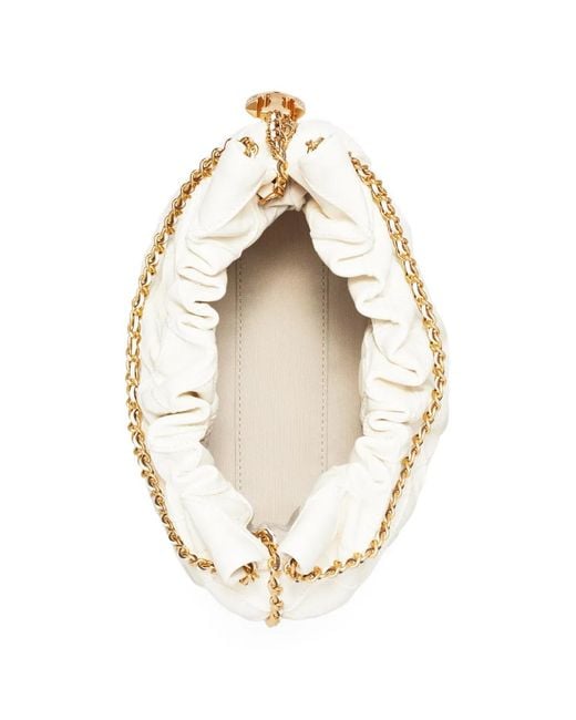 Tory Burch White Mini Fleming Soft Shoulder Bag
