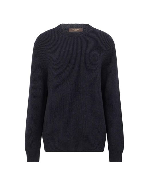 Slowear Blue Ribbed-Knit Crew-Neck Sweater for men
