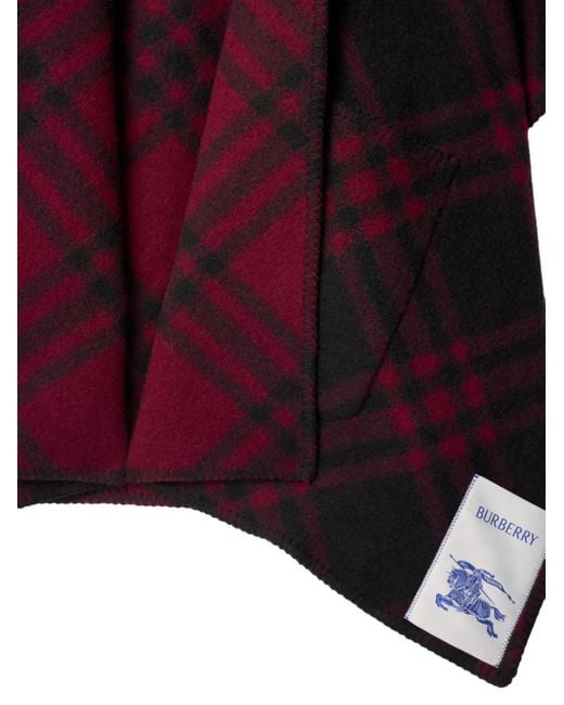 Burberry Red Edk Wool Cape