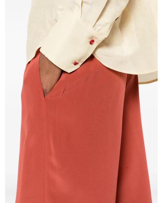 Aspesi Red Pantalon En Soie