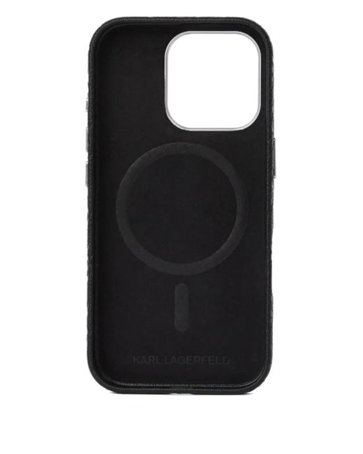 メンズ Karl Lagerfeld ロゴ Iphone 16 Pro ケース Black