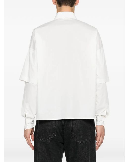 Imperial White Layered-Sleeve Shirt for men