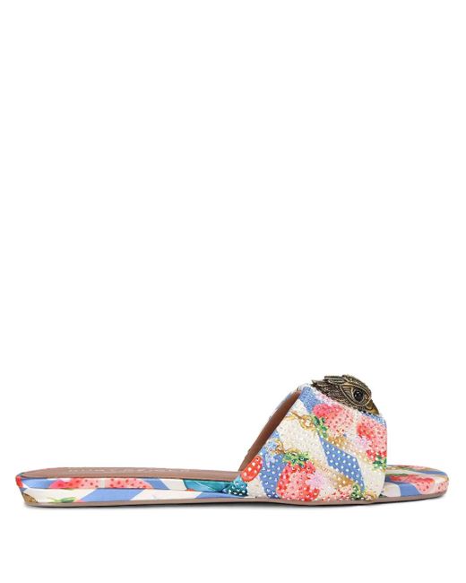 Kurt Geiger White Kensington Slides