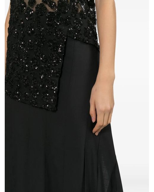 Junya Watanabe Flared Midi-Wikkelrok in het Black