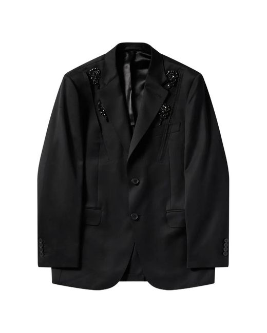 Simone Rocha Black Embellished Structured Blazer for men