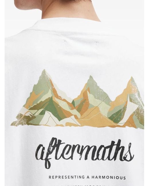 メンズ AFTERMATHS グラフィック ロングtシャツ White