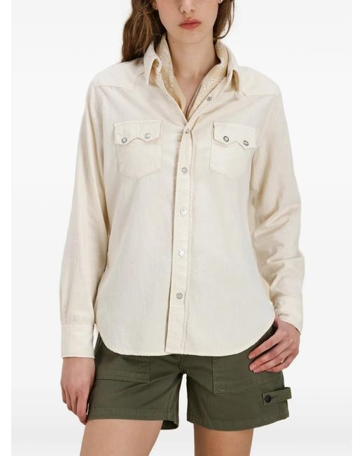 Fortela White Toledo Texan Flap-Pocket Shirt