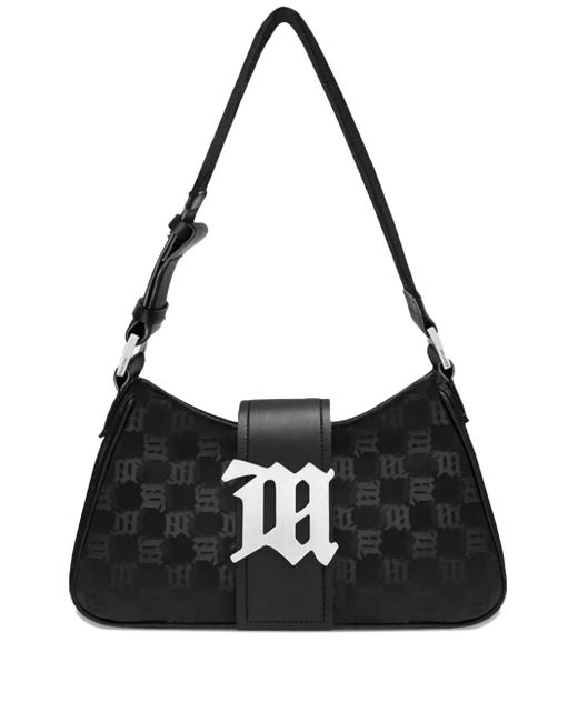M I S B H V Black Mittelgroße Schultertasche mit Monogramm