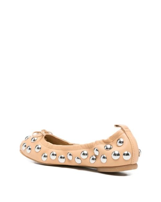 Hogan Natural Studded Ballet Flats