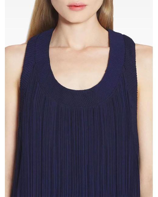 Lanvin Blue Pleated Midi Dress