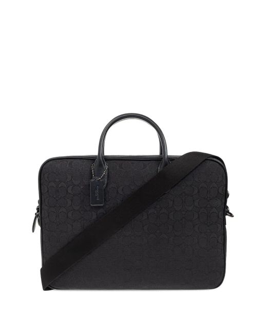COACH Black Theo Work Bag for men