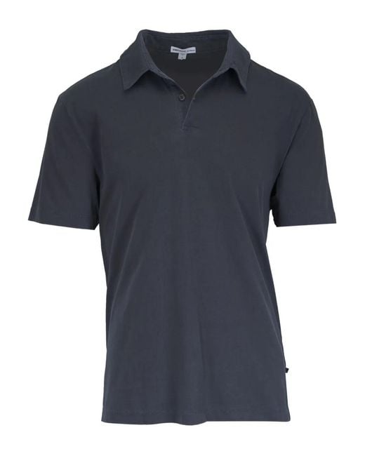 James Perse Blue Cotton Polo Shirt for men
