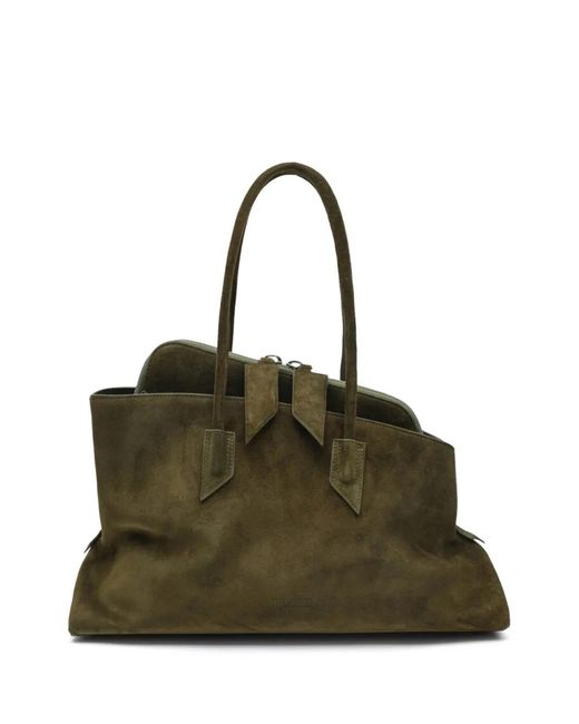 The Attico Green Medium La Passeggiata Shoulder Bag