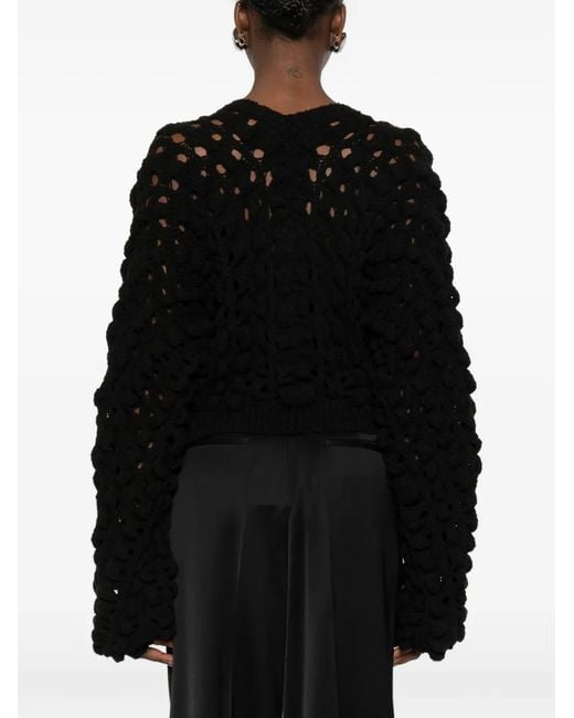 Séfr Black Luna Open-Knit Sweater