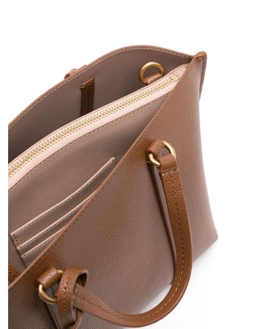 Pinko Brown Carrie Leather Tote Bag