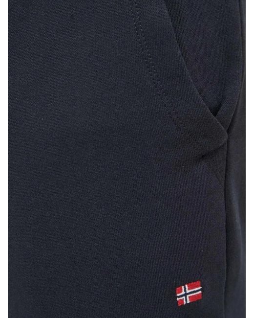 Napapijri Blue Malis Logo-Patch Drawstring Track Pants for men