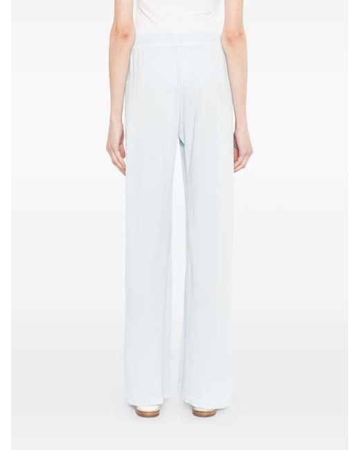 James Perse White Terry Wide-Leg Trousers