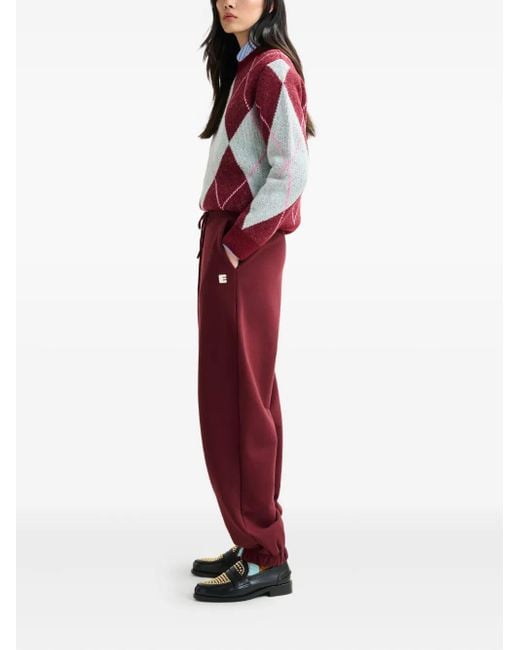 Essentiel Antwerp Red Pullover mit Rautenmuster