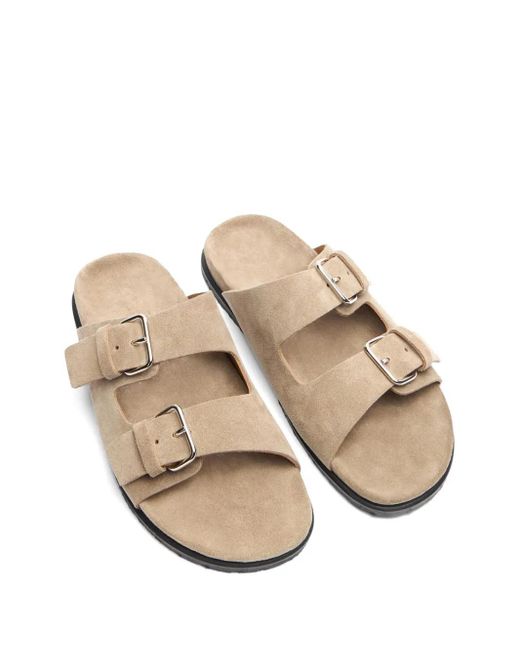 Scarosso Brown Enea Suede Slides for men