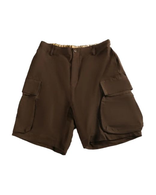 Uma Wang Brown Drawstring Cargo Shorts for men