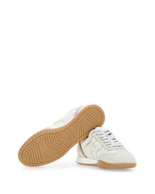 Hogan White Olympia-Z Nubuck Leather Sneakers