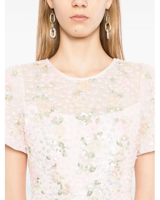 Needle & Thread Pink All-Over Sequin Embellishment Dress