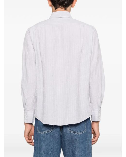 Carter Young White Striped Business Shirt for men