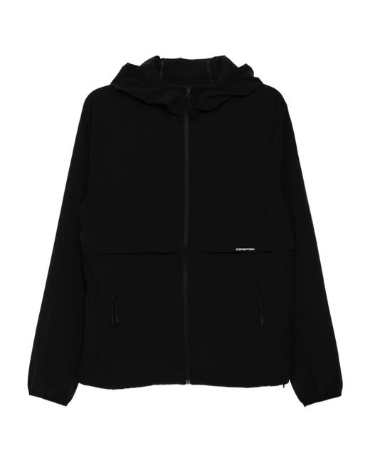 CONDITION WEAR Black Zip-Up Windbreaker for men