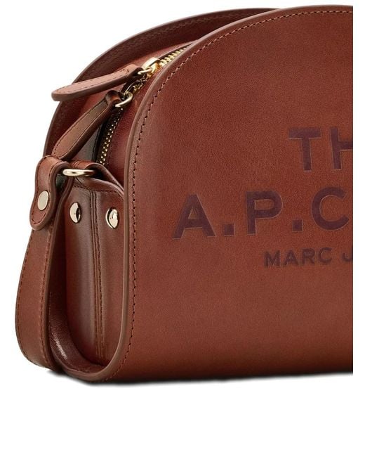 Marc Jacobs Brown X A.P.C. Embossed-Logo Leather Cross Body Bag