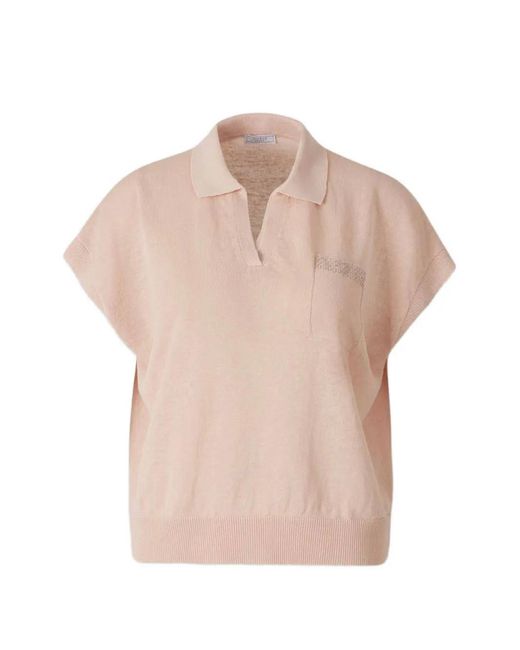 Peserico Pink T-Shirt À Perles