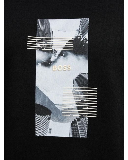 Boss Black Stenson Zone Graphic Crew-Neck Sweatshirt for men