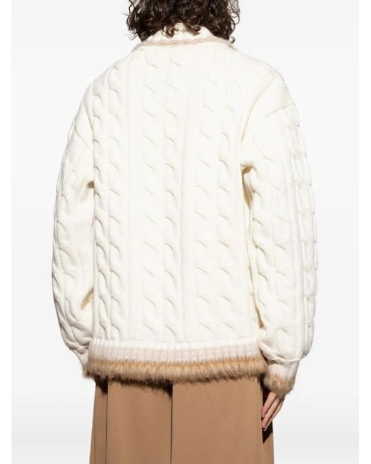 Lacoste Pullover mit Zopfmuster in White für Herren