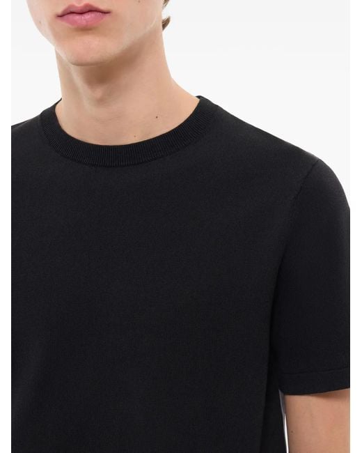 Fursac Black T-Shirt À Col Ras Du Cou for men
