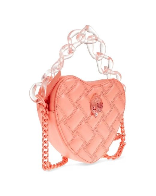Kurt Geiger Pink Quilted Heart-Shape Mini Bag